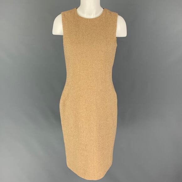 RALPH LAUREN Black Label Size 6 Beige Wool Blend Woven Sleeveless Dress - Picture 1 of 5